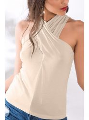 Milan Kiss Top w kolorze beżowym rozmiar: XL. Brązowe topy Milan Kiss, xl, bez wzorów, bez kołnierzyka, bez ramiączek. Za 52.79 zł.