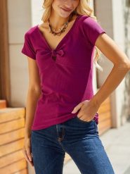 LA Angels Koszulka w kolorze fioletowym rozmiar: XL. Różowe bluzki LA Angels, xl, bez wzorów, bez kołnierzyka, bez ramiączek. Za 69.99 zł.