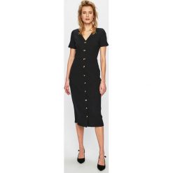 Glamorous - Sukienka. Czarne sukienki Glamorous, na co dzień, s, bez wzorów, z bawełny, casualowe, bez kołnierzyka, bez ramiączek, midi, proste. W wyprzedaży za 99.90 zł.