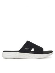 Skechers Klapki On-The-Go 600-Oceanside 140003/BKW Czarny. Czarne klapki Skechers, bez wzorów, z materiału, bez obcasa. Za 149.99 zł.