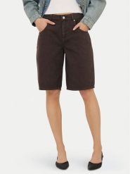 ONLY Bermudy Mate 15374734 Brązowy Loose Fit. Brązowe szorty Only, bez wzorów, z bawełny. Za 189.99 zł.