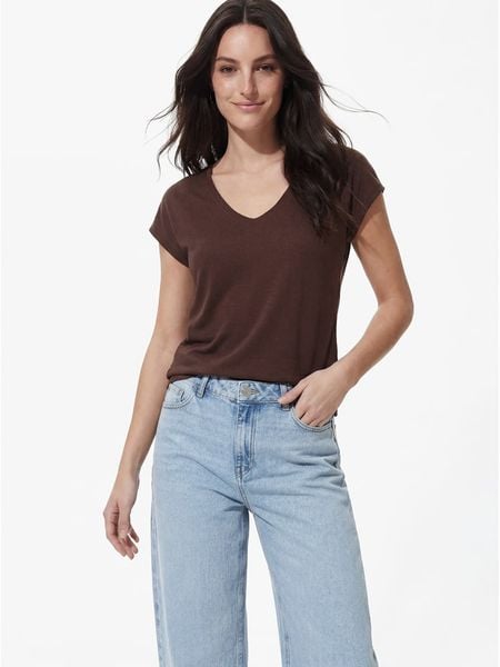 Pieces Koszulka w kolorze brązowym rozmiar: XL. Brązowe bluzki Pieces, s, bez wzorów, z lyocellu, bez kołnierzyka, bez ramiączek. Za 72.95 zł.
