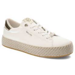 Białe Espadryle Tamaris Stylowe Obuwie Damskie. Białe espadryle Tamaris, bez wzorów, bez obcasa, na płaskiej podeszwie, bez zapięcia. Za 219.00 zł.