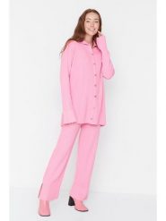 Trendyol 2-częściowy zestaw w kolorze jasnoróżowym rozmiar: L. Różowe swetry Trendyol, l, bez wzorów, prążkowane, bez ramiączek. Za 86.99 zł.