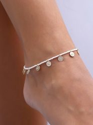 Luja Bijoux Pozłacana bransoletka z elementami ozdobnymi na kostkę rozmiar: onesize. Żółte bransoletki Luja Bijoux, pozłacane. Za 55.45 zł.