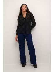 CULTURE Bluzka w kolorze czarnym rozmiar: M. Czarne bluzki Culture, m, bez wzorów, z koronki, bez kołnierzyka, bez ramiączek. Za 126.99 zł.