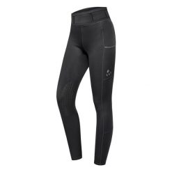 Legginsy jeździeckie mid grip damskie ELT Ella. Czarne legginsy ELT, bez wzorów, z elastanu. Za 186.50 zł.