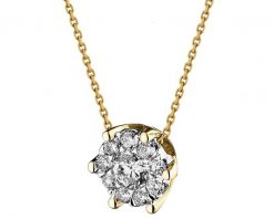 Naszyjnik z żółtego i białego złota z brylantami - 0,22 ct - próba 585. Białe naszyjniki Apart, z brylantem, złote. Za 3,990.00 zł.