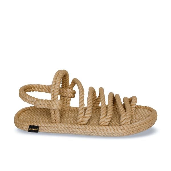 Sandały damskie HAVANA. Brązowe sandały Aulp, bez wzorów, z kauczuku, boho, z otwartym noskiem, bez obcasa, na płaskiej podeszwie, bez zapięcia. Za 169.99 zł.