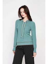 C& Jo Sweter w kolorze jasnobrązowo-turkusowym rozmiar: 38. Brązowe swetry C& Jo, bez wzorów, z kaszmiru, bez ramiączek. Za 108.99 zł.