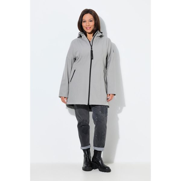 Damskie Kurtka softshell HYPRAR wodoodporna podszewka z polaru. Szare kurtki sportowe Ulla Popken, plus size, bez wzorów, z elastanu, bez kaptura, trekkingowe. Za 479.99 zł.