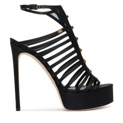 Sandały Elisabetta Franchi. Czarne sandały Elisabetta Franchi, bez wzorów, bez obcasa, na szpilce, bez zapięcia. Za 3,359.00 zł.