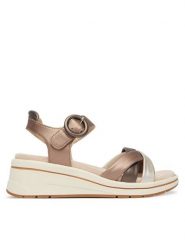 Caprice Sandały 9-28304-46 Brązowy. Brązowe sandały Caprice, bez wzorów, ze skóry, bez obcasa, na koturnie, bez zapięcia. Za 295.99 zł.