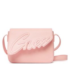Torebka Guess. Czerwone listonoszki Guess, z aplikacjami, bez dodatków. Za 269.99 zł.
