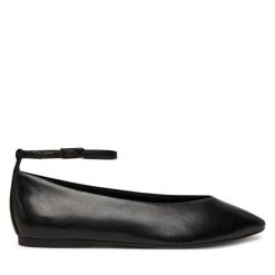 Baleriny Tamaris. Czarne baleriny Tamaris, bez wzorów, bez obcasa. Za 299.99 zł.