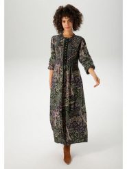 Aniston Sukienka w kolorze czarno-zielonym rozmiar: 48. Czarne sukienki Aniston, bez wzorów, z wiskozy, bez kołnierzyka, bez ramiączek, maxi. Za 113.99 zł.