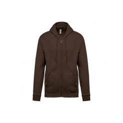 Bluza z kapturem i zamkiem błyskawicznym Kariban. Brązowe bluzy KARIBAN, uniwersalny, bez wzorów, z bawełny, z kapturem. Za 195.50 zł.