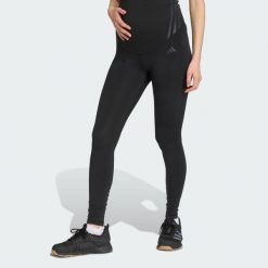 Legginsy Optime Essentials Full-Length (Maternity). Czarne legginsy Adidas, xl, bez wzorów, z materiału. Za 219.00 zł.