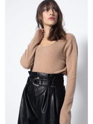 AUTHENTIC CASHMERE Kaszmirowy sweter "Lanfon" w kolorze beżowym rozmiar: XXL. Brązowe swetry AUTHENTIC CASHMERE, xxl, bez wzorów, z kaszmiru, bez ramiączek. Za 394.45 zł.