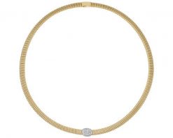 Naszyjnik z żółtego i białego złota z brylantami - 45 cm - 0,36 ct - próba 750. Białe naszyjniki Apart, z brylantem, złote. Za 32,590.00 zł.