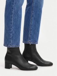 GINO ROSSI Botki C-TS6317-01 Czarny. Czarne botki Gino Rossi, bez wzorów, ze skóry, bez obcasa, na słupku, bez zapięcia. Za 349.99 zł.