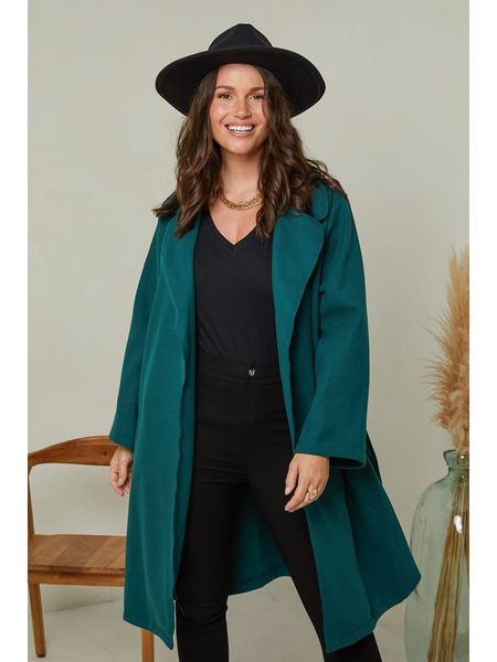 Curvy Lady Płaszcz przejściowy w kolorze ciemnozielonym rozmiar: 40/42. Zielone płaszcze Curvy Lady, bez wzorów, z tkaniny, bez kaptura. Za 174.84 zł.