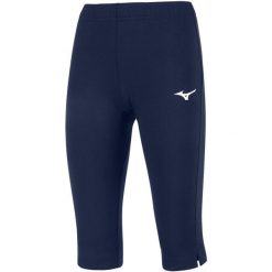 Legginsy damskie Mizuno High-Kyu Capri. Niebieskie legginsy Mizuno, bez wzorów. W wyprzedaży za 119.00 zł.