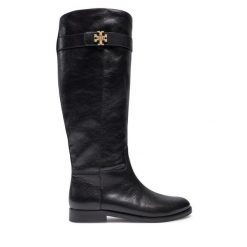 Kozaki Tory Burch. Czarne kozaki Tory Burch, bez obcasa, na płaskiej podeszwie, bez zapięcia. Za 3,199.00 zł.