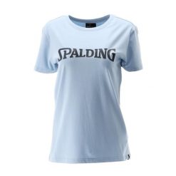 Koszulka damska Spalding Logo. Niebieskie koszulki sportowe SPALDING, bez wzorów, bez ramiączek, do koszykówki. Za 183.00 zł.