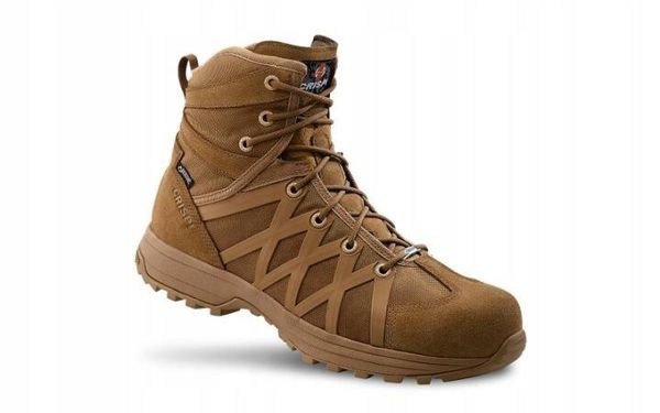 Buty militarne trekkingowe Crispi Ares 6 GTX. Brązowe trekkingi Crispi, z materiału, trekkingowe. Za 1,316.65 zł.