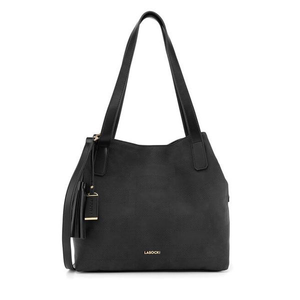 Torebka Lasocki. Czarne torebki klasyczne Lasocki, bez wzorów, bez dodatków. Za 199.99 zł.