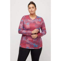 Damskie Koszulka narciarska wzorzysta dekolt w szpic długi rękaw pętla. Czerwone bluzki Ulla Popken, plus size, bez wzorów, z elastanu, sportowe, bez kołnierzyka, plus size, bez ramiączek. W wyprzedaży za 143.99 zł.