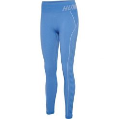 Legginsy bezszwowe damskie Hummel Christel. Niebieskie legginsy Hummel, bez wzorów. Za 153.50 zł.