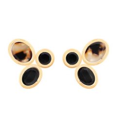 Kolczyki Reverso pozłacane. Czarne kolczyki Lilou, pozłacane. Za 288.00 zł.