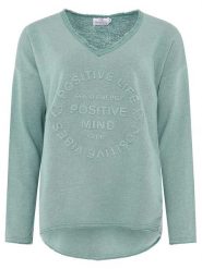 Zwillingsherz Bluza "Positive Mind" w kolorze zielonym rozmiar: L/XL. Zielone bluzy Zwillingsherz, l, bez wzorów, bez kaptura. Za 142.45 zł.