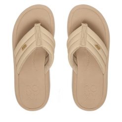 Japonki Roxy. Brązowe klapki Roxy, bez wzorów, bez obcasa. Za 129.99 zł.