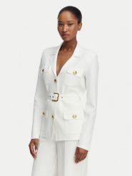 Elisabetta Franchi Marynarka MK-10B-62E2-V600 Kremowy Slim Fit. Białe marynarki i żakiety Elisabetta Franchi, bez wzorów, z wiskozy. Za 2,549.00 zł.