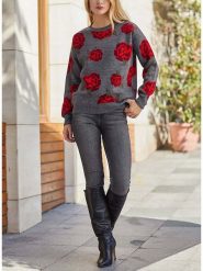 LA Angels Sweter w kolorze szaro-czerwonym rozmiar: S. Czerwone swetry LA Angels, s, bez wzorów, bez ramiączek. Za 167.95 zł.