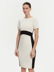 Calvin Klein Sukienka koktajlowa K20K208161 Écru Slim Fit. Sukienki Calvin Klein, bez wzorów, z syntetyku, wizytowe, bez kołnierzyka, bez ramiączek. Za 439.99 zł.