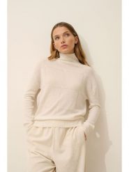 Just Cashmere Kaszmirowy golf "Loralia" w kolorze kremowym rozmiar: M. Brązowe golfy Just Cashmere, m, bez wzorów, z kaszmiru, bez ramiączek. Za 308.90 zł.