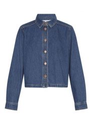 MOSS COPENHAGEN Koszula dżinsowa w kolorze granatowym rozmiar: S/M. Niebieskie koszule Moss Copenhagen, m, bez wzorów, z bawełny, bez kołnierzyka, bez ramiączek. Za 217.95 zł.