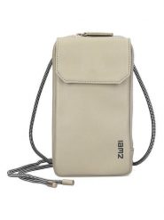 Zwei Skórzana torebka w kolorze beżowym na telefon - 10 x 19 x 3 cm rozmiar: onesize. Brązowe torby na ramię Zwei, bez wzorów, z materiału, przez ramię, bez dodatków. Za 143.83 zł.