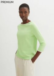 Sweter z domieszką jedwabiu. Brązowe swetry bonprix, bez wzorów, bez ramiączek. Za 199.99 zł.
