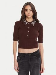 PINKO Polo Emilia 105745 A2S4 Brązowy Regular Fit. Brązowe koszulki polo Pinko, s, bez wzorów, z syntetyku, bez kołnierzyka, bez ramiączek. Za 702.99 zł.