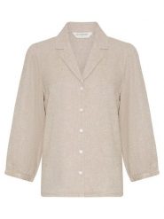 MOSS COPENHAGEN Bluzka w kolorze beżowym rozmiar: XL. Brązowe bluzki Moss Copenhagen, xl, bez wzorów, bez kołnierzyka, bez ramiączek. Za 132.05 zł.