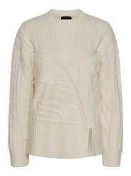 Pieces Sweter w kolorze kremowym rozmiar: XS. Brązowe swetry Pieces, xs, bez wzorów, ze splotem, bez ramiączek. Za 149.95 zł.