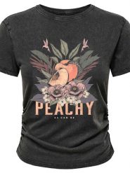 ONLY Koszulka w kolorze antracytowym rozmiar: XL. Czarne bluzki Only, xl, bez wzorów, z bawełny, bez kołnierzyka, bez ramiączek. Za 61.60 zł.