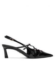 Steve Madden Sandały Liana SM11003386 Czarny. Czarne sandały Steve Madden, bez wzorów, ze skóry, bez obcasa, bez zapięcia. Za 409.99 zł.