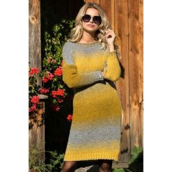 Wełniana sukienka ombre fb579. Szare sukienki Fobya, bez wzorów, z wełny, bez kołnierzyka, bez ramiączek, maxi. Za 179.00 zł.