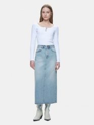 LTB Spódnica dżinsowa "Danica" w kolorze błękitnym rozmiar: L. Niebieskie spódnice LTB, na co dzień, l, z aplikacjami, z bawełny, klasyczne, maxi, proste. Za 149.31 zł.